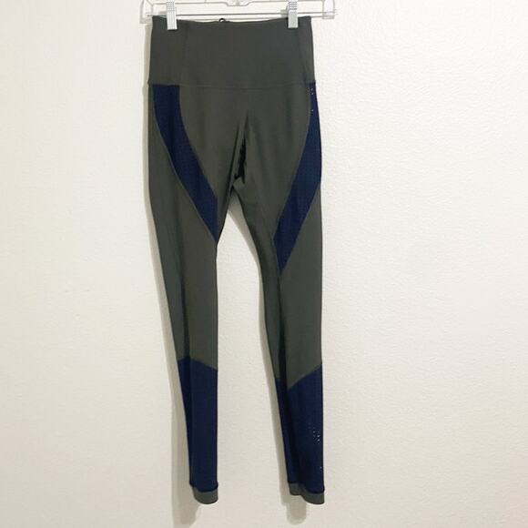 lululemon green mesh zipper high waisted leggings size 2 - Picture 1 of 8